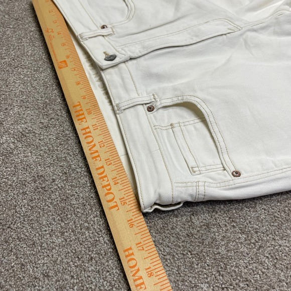 American Eagle womens mom jeans sz 12R high waist off white distress denim retro - Picture 9 of 12